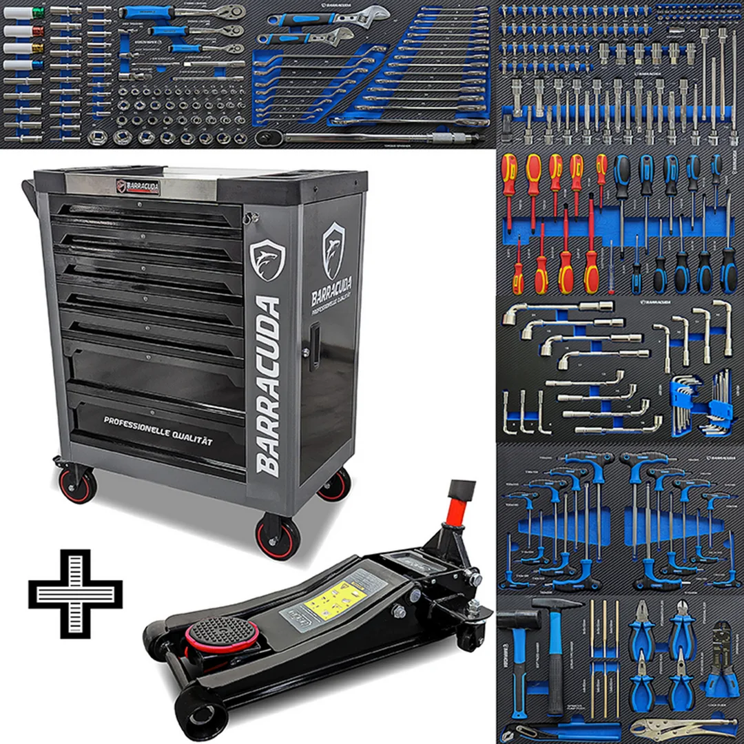 PACK : Servante d'atelier Nardo XXL 7/7 + Cric extra-plat