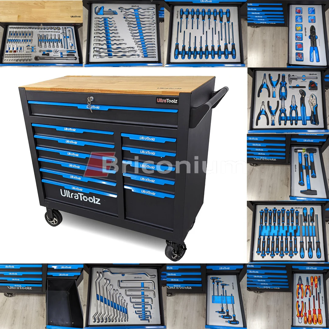 Servante atelier 12 tiroirs Jumbo pro dont 10 remplis d'outils