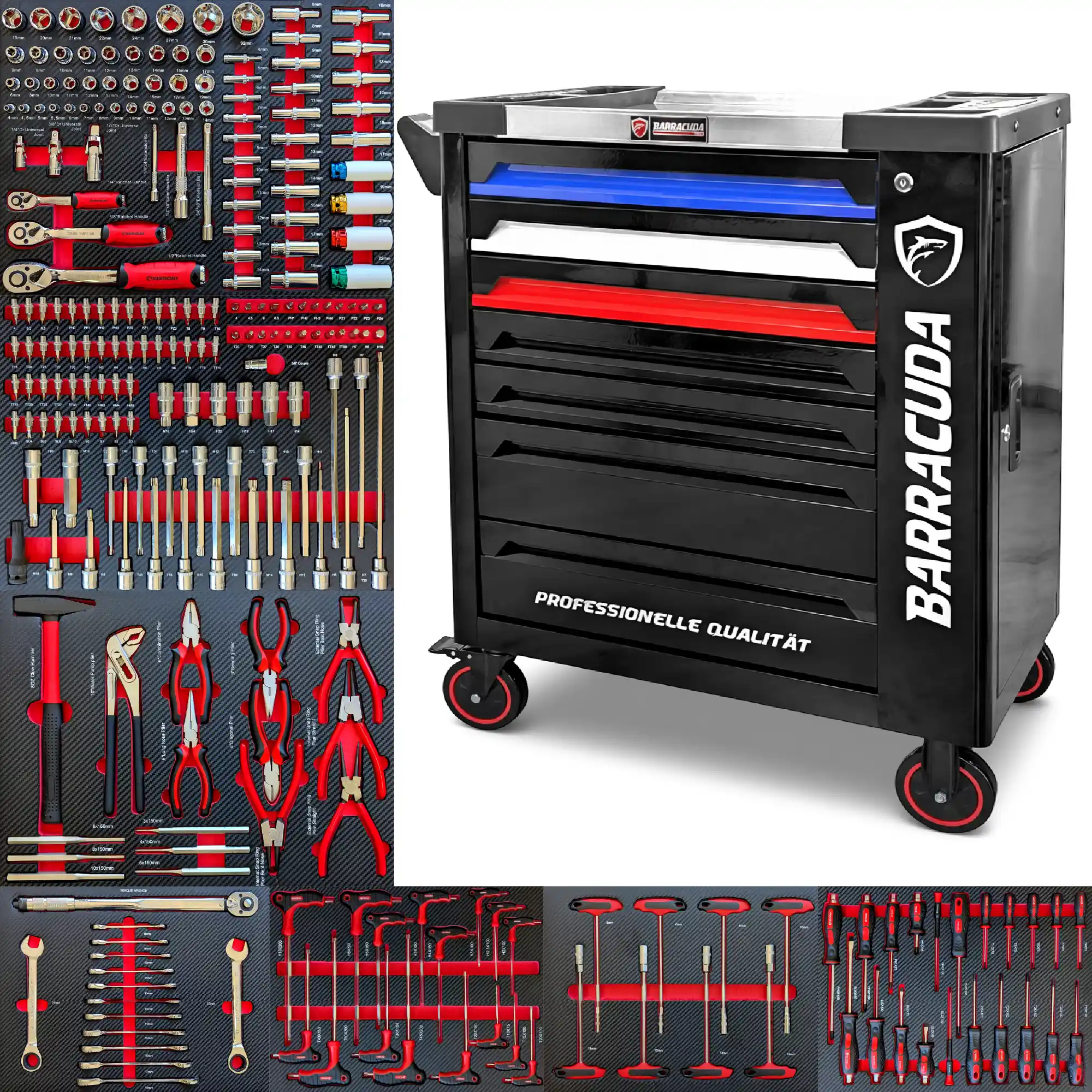 Servante d'Atelier Équipée 7 Tiroirs Barracuda "Touch" avec Clé Dynamométrique